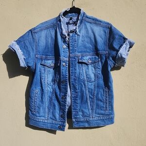 7 For All Mankind Blue Denim Jacket